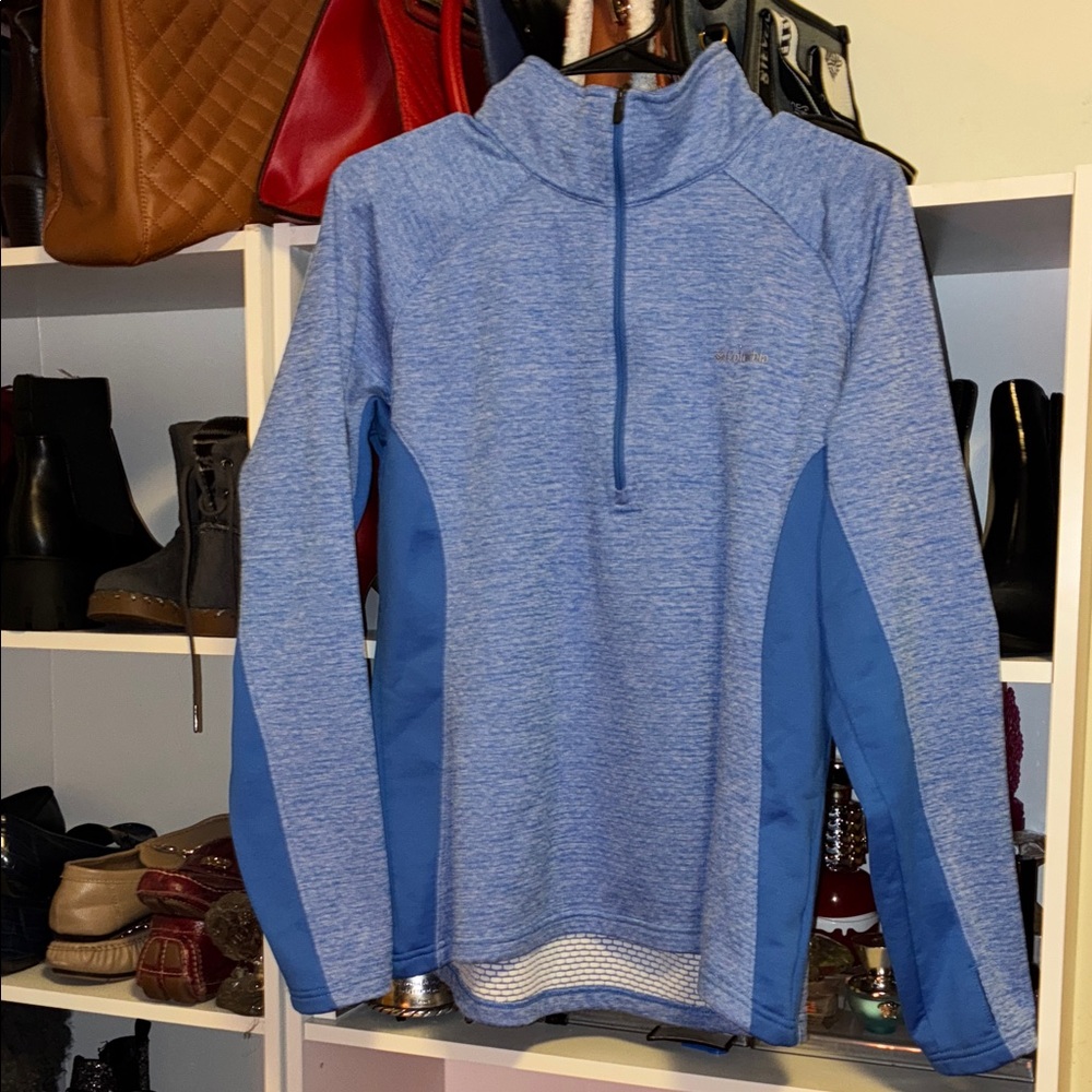 Columbia Light Blue Quarter-Zip Athletic Pullover Jacket Size XL Outdoor
